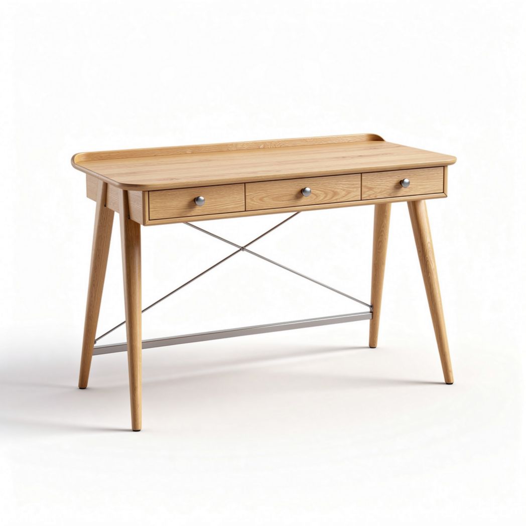 Bureau en bois d'érable naturel avec tiroirs dimensions 120 x 60 x 75cm