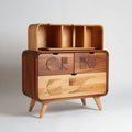 Commode en bois naturel avec espaces de rangement 80 x 40 x 90cm