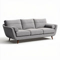 Canapé design scandinave en tissu gris 200 x 90 x 85cm avec coussins