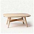 Table basse en bois clair 120 x 80 x 40 cm pour salon moderne