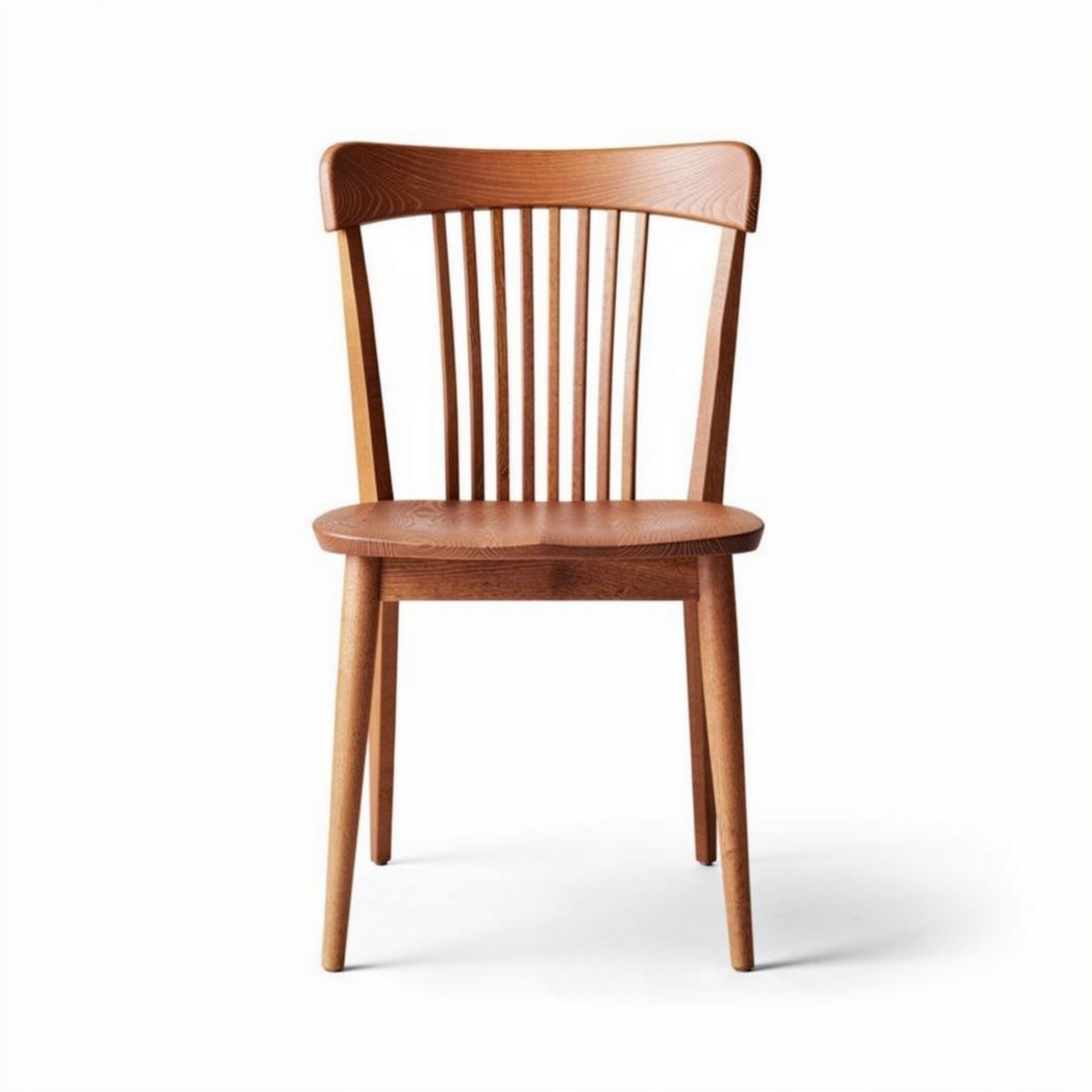 Chaise en bois de hêtre avec dossier en lattes couleur bois naturel 45 x 45 x 85cm